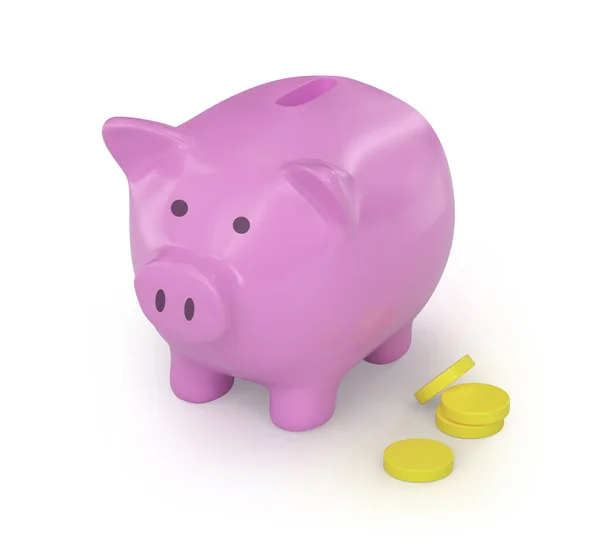 Piggy Bank Money Safe Illustration Isolated White Background — Stock Photo, Image