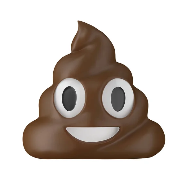Poop Emoji Εικονογράφηση Απομονωμένη Λευκό Φόντο — Φωτογραφία Αρχείου