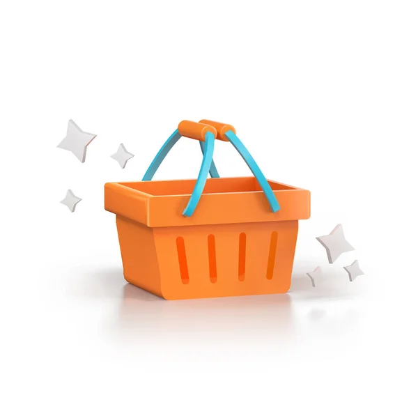 Shopping Basket Illustration Isolated White Background — Stock Photo, Image