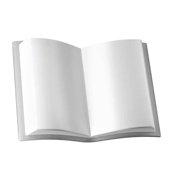 Beyaz Arkaplanda Izole Edilmiş Bir Kitabın Boyutlu Bir Çizimi — Stok fotoğraf