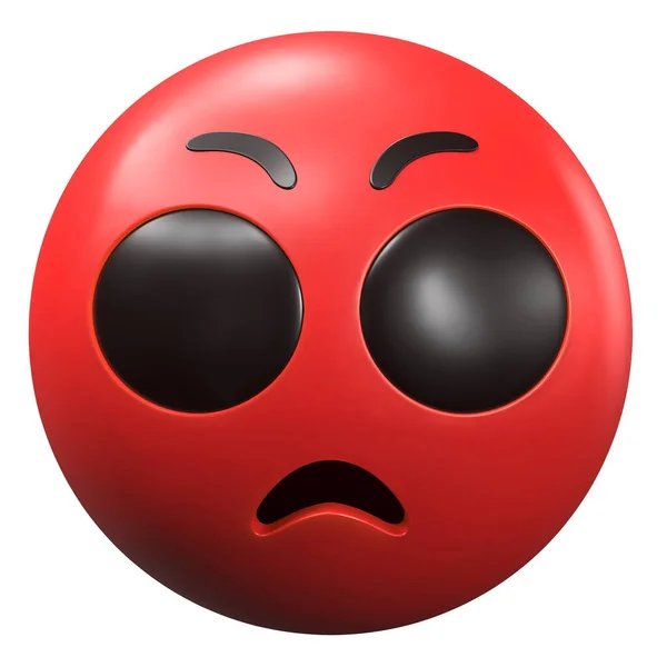 Emoji 3D在白色背景下孤立的愤怒插图 — 图库照片