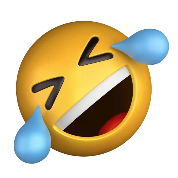 Emoji Skrattar Illustration Isolerad Vit Bakgrund — Stockfoto