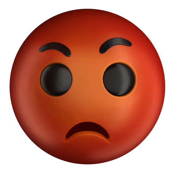 Emoji Θυμωμένος Εικόνα Απομονώνονται Ένα Λευκό Φόντο — Φωτογραφία Αρχείου