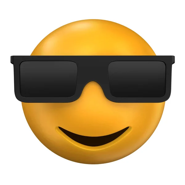 Emoji眼镜3D插图 白色背景隔离 — 图库照片