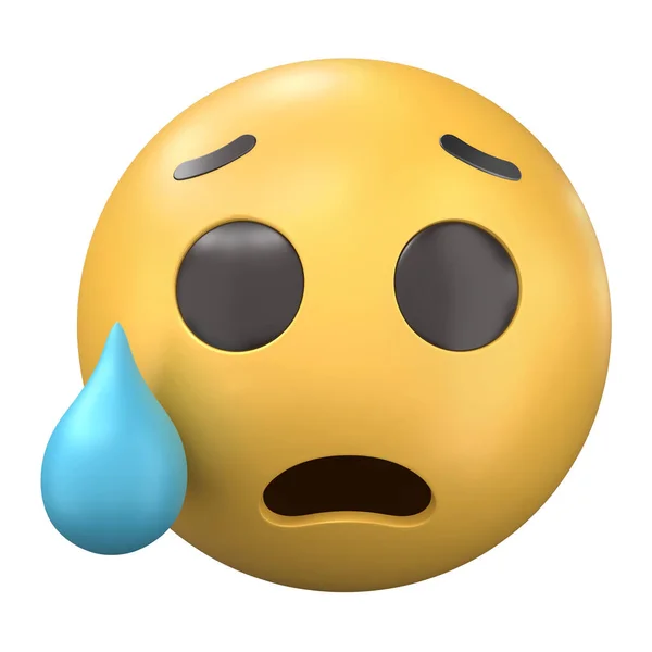 Emoji Crying Ілюстрація Ізольована Білому Тлі — стокове фото