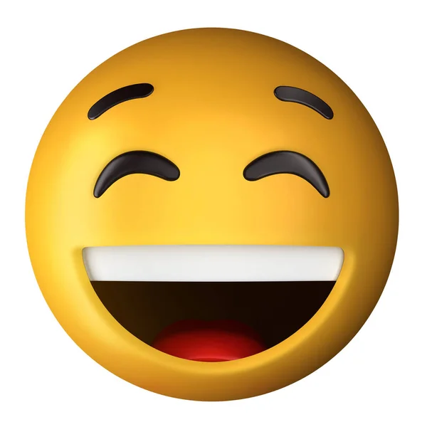 Emoji Happy Ilustração Isolada Fundo Branco — Fotografia de Stock