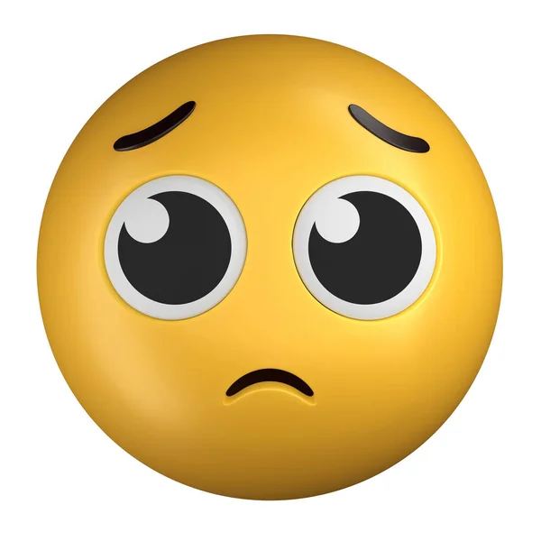 Emoji Ilustración Pleading Aislada Sobre Fondo Blanco —  Fotos de Stock