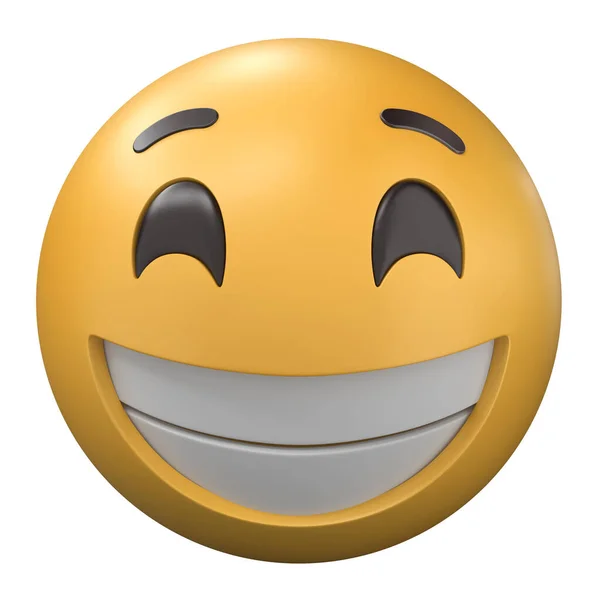 Emoji Smile Ilustracja Izolowana Białym Tle — Zdjęcie stockowe