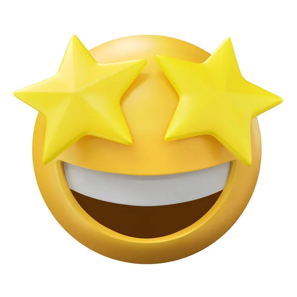 Emoji Star Face Απεικόνιση Απομονώνονται Λευκό Φόντο — Φωτογραφία Αρχείου