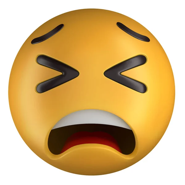 Emoji Κουρασμένη Τρισδιάστατη Απεικόνιση Απομονωμένη Λευκό Φόντο — Φωτογραφία Αρχείου