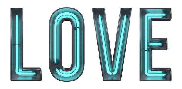 Kärlek Neon Text Alfabet Illustration Isolerad Vit Bakgrund — Stockfoto