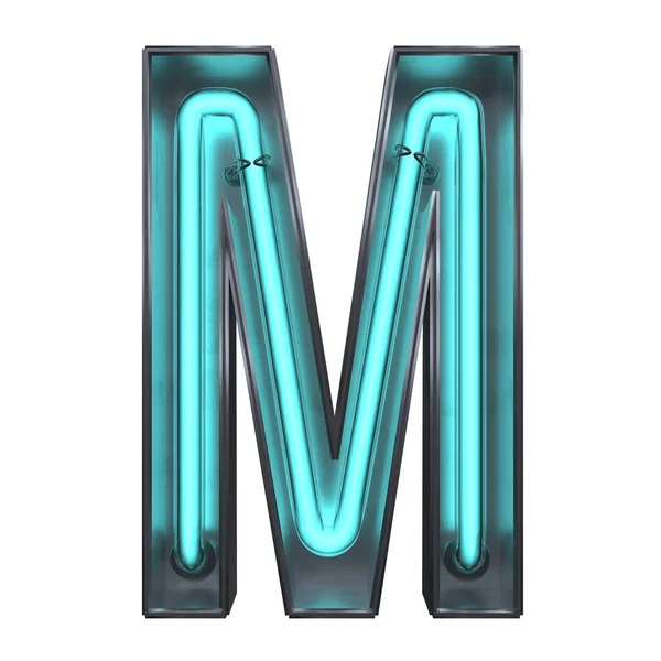 Neon Letter Alphabet Illustration Isolated White Background — Stock Photo, Image