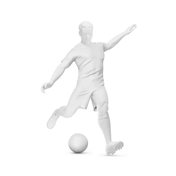 Una Imagen Blanco Del Kit Fútbol Completo Para Hombres Acción — Foto de Stock