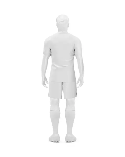 Férfi Full Soccer Kit Mockup Half Side Neck Elszigetelt Fehér — Stock Fotó