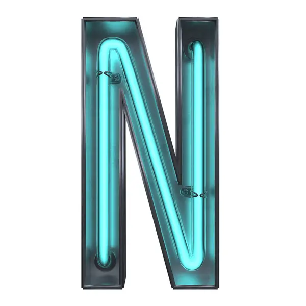 Een Letter Neon Illustration Geïsoleerd Een Witte Achtergrond — Stockfoto