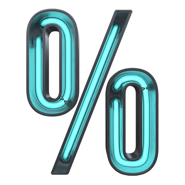 Eine Prozent Neon Symbol Illustration Isoliert Auf Weißem Hintergrund — Stockfoto