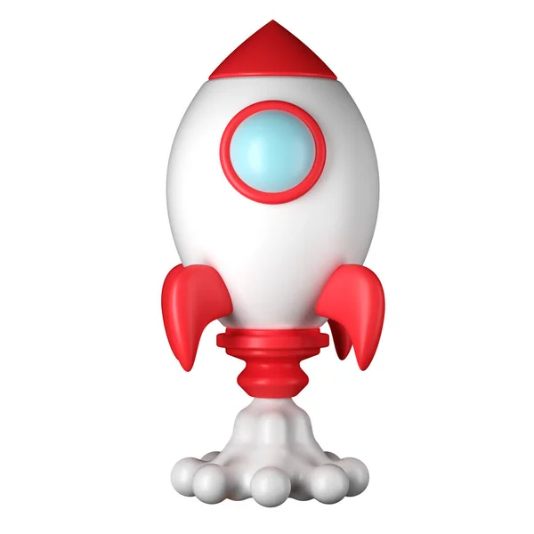 Uma Ilustração Rocket Isolado Fundo Branco — Fotografia de Stock