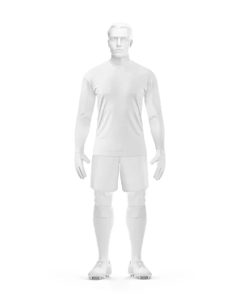 Blank Soccer Goalkeeper Front View Crew Neck Illustration Isolated White — Stok Foto