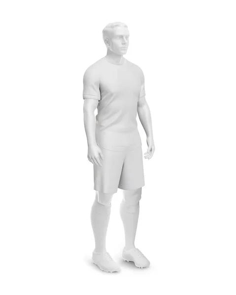 Beyaz Bir Arkaplanda Izole Edilmiş Boş Bir Erkek Futbol Üniforması — Stok fotoğraf