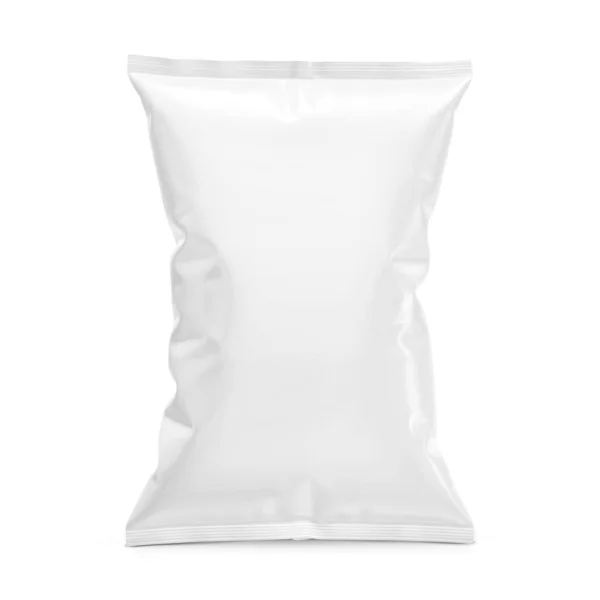 Una Moqueta Blanca Grande Snack Pack Blanco Vista Frontal Mockup — Foto de Stock