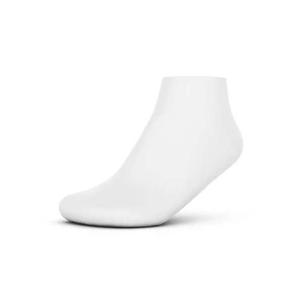 Blank White Sock Mockup Isolated White Background — Stock Photo, Image