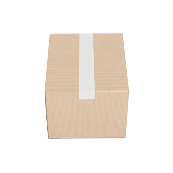 Image Cardboard Box Isolated White Background — Stock Photo, Image