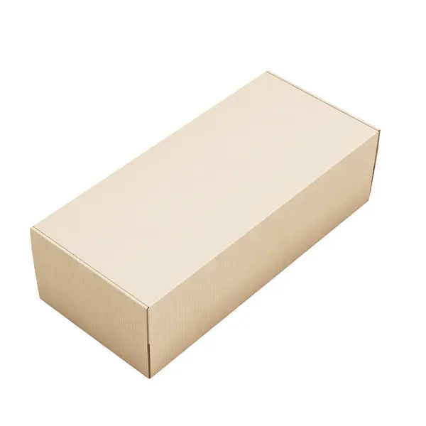 Image Brown Corrugated Cardboard Box Isolated White Background — Stock Photo, Image
