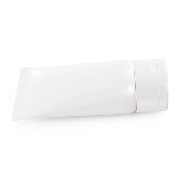 Beyaz Arkaplanda Izole Edilmiş Bir Kozmetik Tüpünün Boş Bir Görüntüsü — Stok fotoğraf
