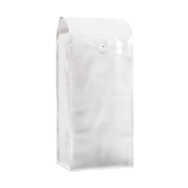 White Coffee Bag Isolated Blank Background — Stock Photo, Image