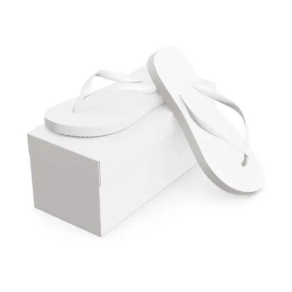 Blank Image Flip Flop Box Isolated White Background — Stock Photo, Image