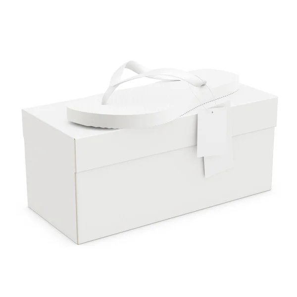 Blank Image Flip Flop Box Isolated White Background — Stock Photo, Image