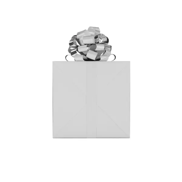 White Gift Box Isolated White Background — Stock Photo, Image