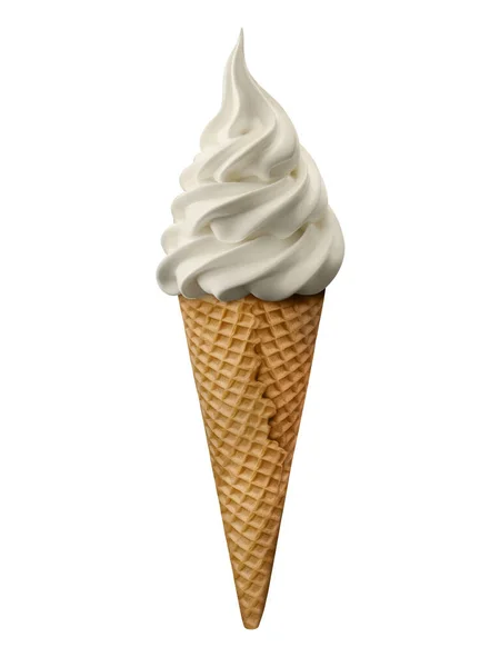 Beyaz Arkaplanda Izole Edilmiş Bir Dondurma Külahı Görüntüsü — Stok fotoğraf