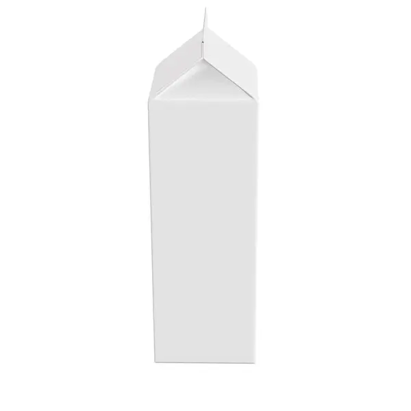 Ein Weißes Bild Einer Milchpackung Isoliert Einem Standardhintergrund — Stockfoto