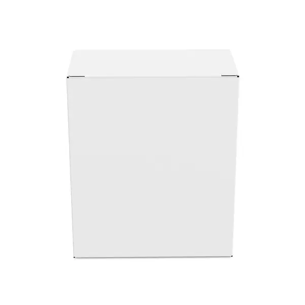 Fundo Branco Com Uma Caixa Papel Isolada — Fotografia de Stock