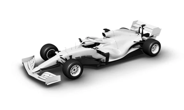 White Formula One Car Isolated White Background — Stock Photo, Image