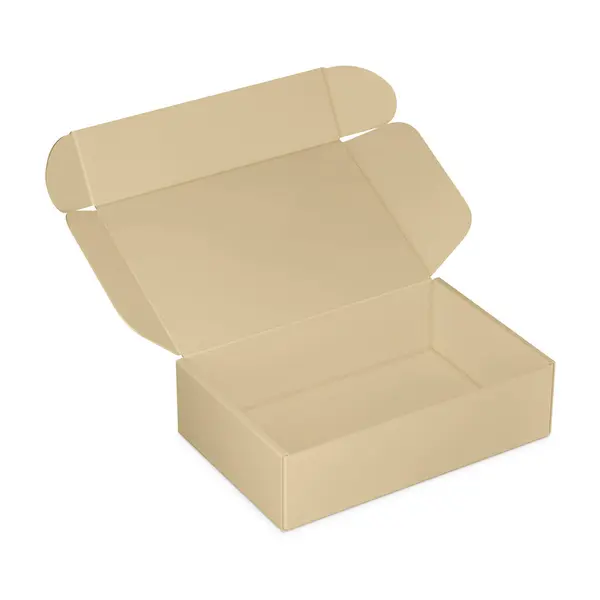 Image Opened Cardboard Box Isolated White Background — Stock Photo, Image