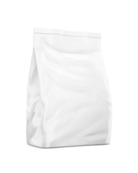 Image White Food Bag Isolated White Background — Stock Photo, Image