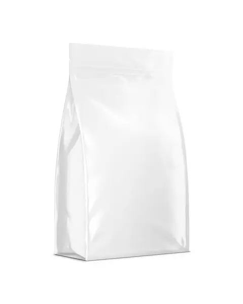 白色背景上孤立的白色食品袋的图像 — 图库照片