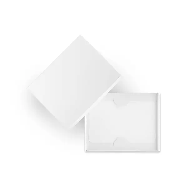 白い背景に隔離された箱の白いギフトカードのイメージ — ストック写真