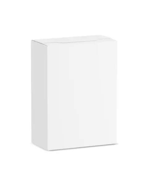 Une Image Une Boîte Papier Blanc Isolée Sur Fond Blanc — Photo