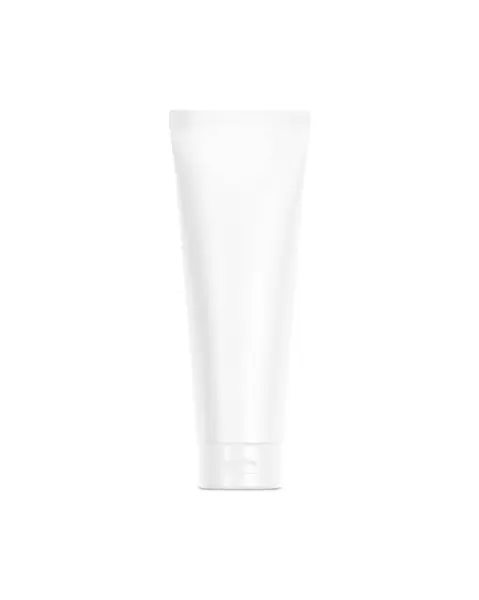 白い背景に隔離された白いプラスチック化粧品の管のイメージ — ストック写真