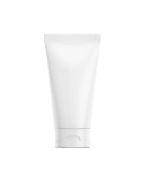 Immagine White Plastic Cosmetic Tube Isolato Uno Sfondo Bianco — Foto Stock