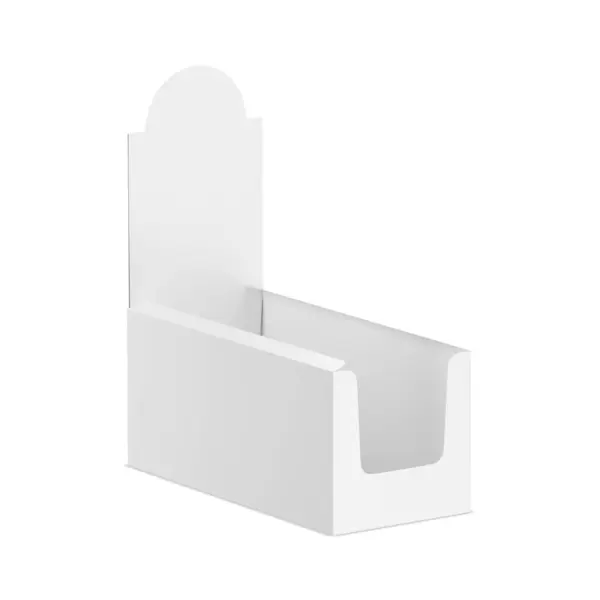 Uma Imagem Uma Caixa Exibição Branca Isolada Fundo Branco — Fotografia de Stock