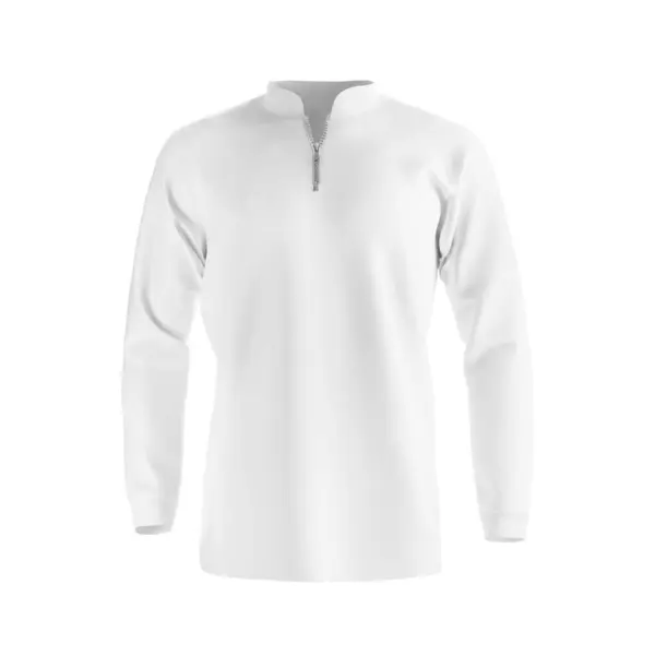 Una Imagen Una Camisa Pesca Blanca Collar Con Cremallera Aislado —  Fotos de Stock