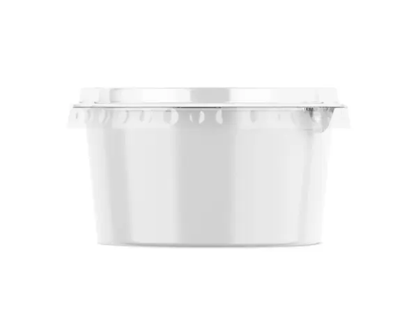 Ein Bild White Plastic Cup Isoliert Auf Weißem Hintergrund — Stockfoto