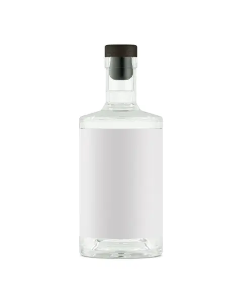 Een Afbeelding Van Een Glazen Fles Met Etiket Geïsoleerd Een — Stockfoto