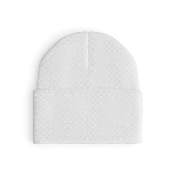Une Image Chapeau Hiver Blanc Isolé Sur Fond Blanc — Photo