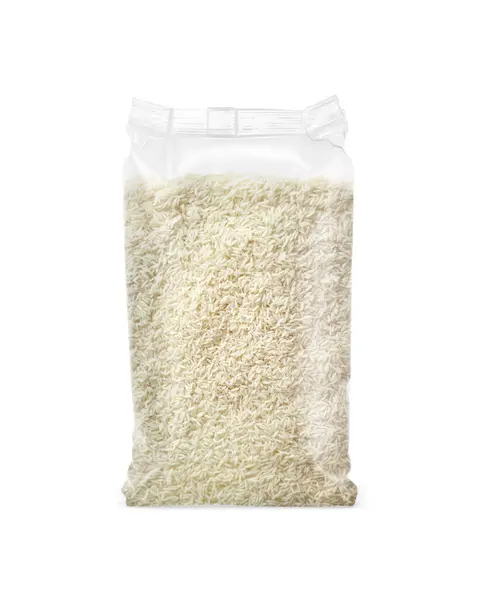 Εικόνα Συσκευασίας Ρυζιού Που Απομονώνεται Λευκό Φόντο Φωτογραφία Αρχείου