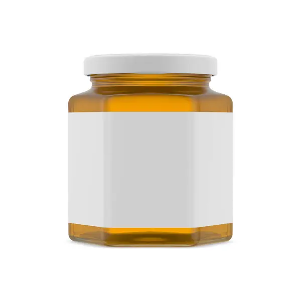 Image Honey Jar Label Isolated White Background — Stock Photo, Image